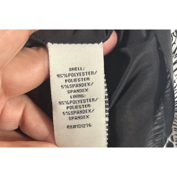 ECI New York Women’s Black White Floral Print Ruffle Sheath Dress Size 4 - Picture 9 of 10